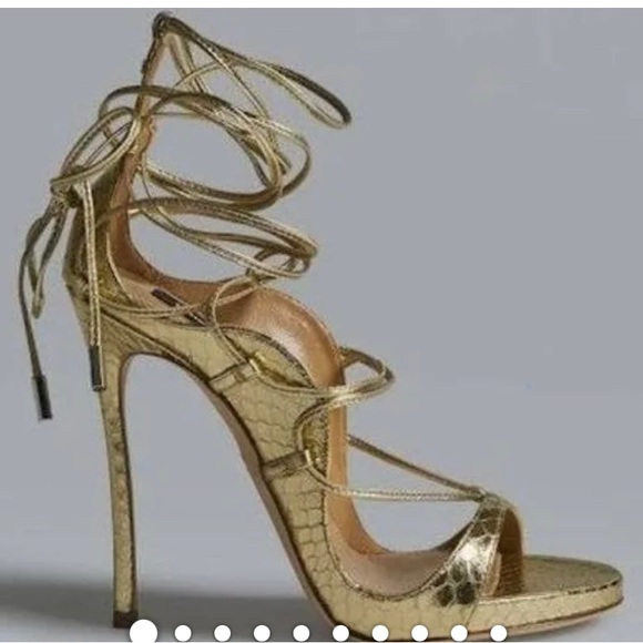 DSquared2 Riri 120 heel sandal. Gold snake size 40 - Picture 7 of 8